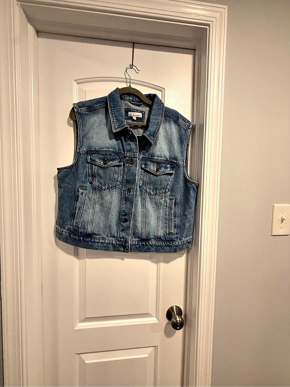 LOFT Denim Vest Size XL NWT